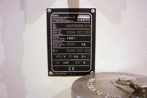 18 KASTO,M-14,5 1/2 CUTTING CAP,SFPM2900.5800,20' LENGTHS, 1999