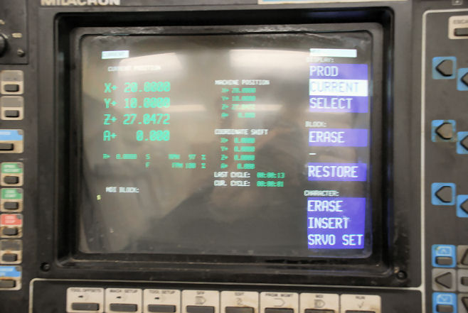 40 X, 20 Y, 22 Z, CINCINNATI SABRE 1000,12 full 4th AXIS,850SX CNC,8000 RPM,1995