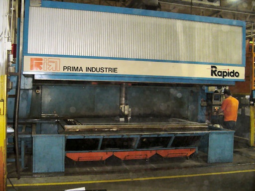 PRIMA RAPIDO PRC 2200,5 AXIS, 2- 60 X 120 TABLES, 2400 WATTS,1/4 STEEL, 1996