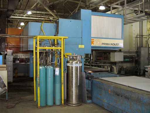 PRIMA RAPIDO PRC 2200,5 AXIS, 2- 60 X 120 TABLES, 2400 WATTS,1/4 STEEL, 1996
