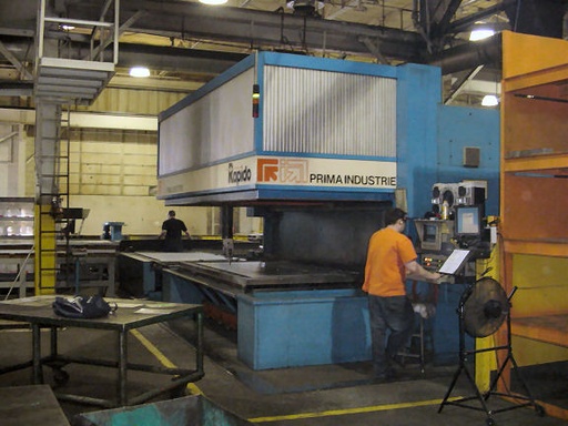 PRIMA RAPIDO PRC 2200,5 AXIS, 2- 60 X 120 TABLES, 2400 WATTS,1/4 STEEL, 1996