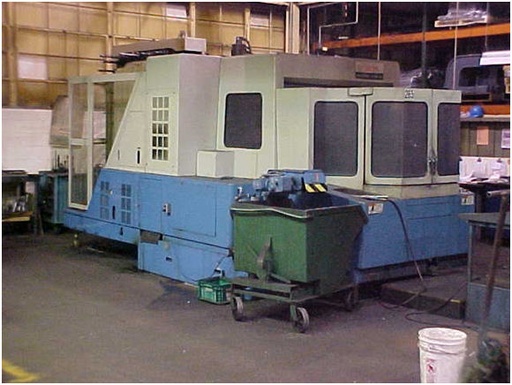 27.95 X, 25.59 Y, 25.59 Z, MAZAK H-500/50,40ATC,50 TPR,5000 RPM,M-32 CNC, 1989