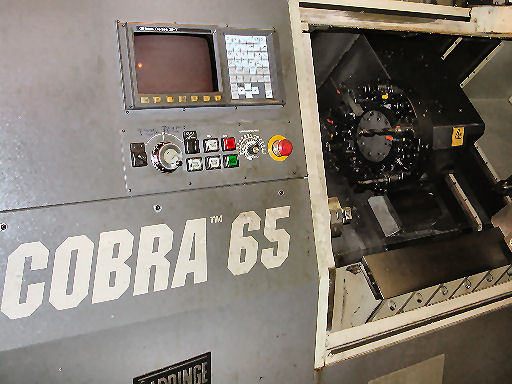 HARDINGE COBRA 65, FANUC 21T, 10 Chk, 2 1/2 BAR,TAILSTOCK,12 TOOL, 1998