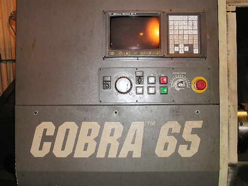 HARDINGE COBRA 65, FANUC 21T, 10 Chk, 2 1/2 BAR,TAILSTOCK,12 TOOL, 1998