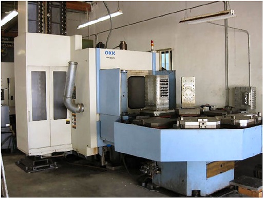 24.5 X, 22.05 Y, 22.05 Z, OKK HM 500,Full 4th axis,thru sp clnt,8 plts, 2001