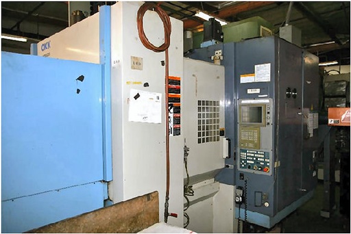 24.5 X, 22.05 Y, 22.05 Z, OKK HM 500,Full 4th axis,thru sp clnt,8 plts, 2001
