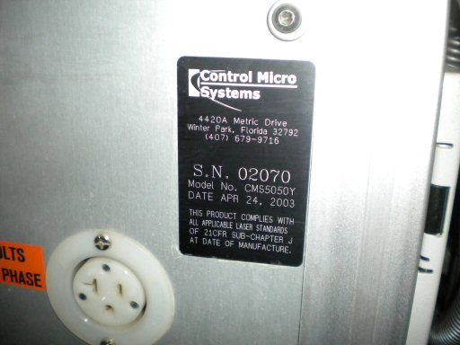 CMS 5050Y PRODUCTION LASER MARKING MACH.2-50 WATT DIODE LASERS,PARTS CONV. 2003