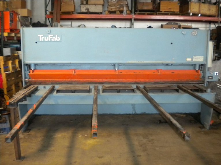 1/4 x 10' TRUFAB S1025, 36 MANUAL BACKGUAGE ,SQUARING ARM, - 1987