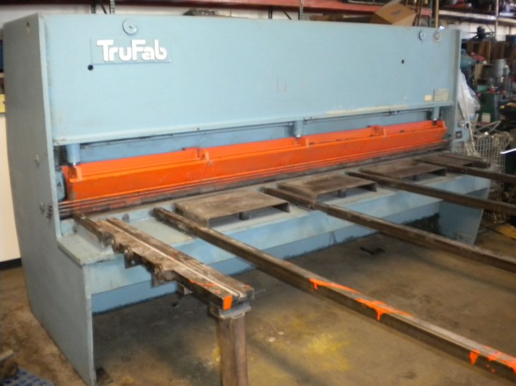 1/4 x 10' TRUFAB S1025, 36 MANUAL BACKGUAGE ,SQUARING ARM, - 1987
