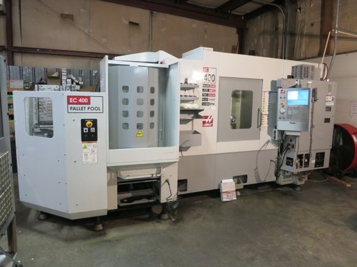 20 X, 20 Y, 20 Z, HAAS EC-400PP,4 AXIS,12,000 RPM,6 PALLETS 15.75 , 2009
