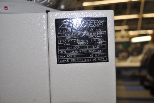 AB LASERS STARMARK SMY065 LME, 65 WATTS,WATER COOLED, 2000