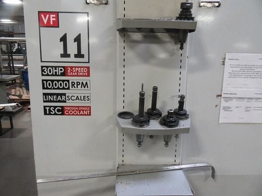 120 X, 40 Y, 30 Z, HAAS VF11/50,10,000 rpm,THRU SP CLNT,30 HP,SCALES, 2008