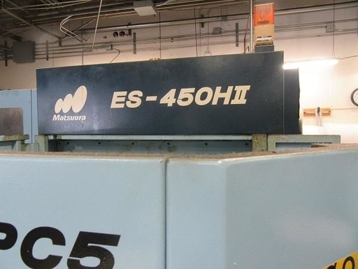 19.69 X, 18.5 Y, 17.7 Z, MATSUURA ES-450 H II PC5,4 AXIS, 5 PALLET,FANUC 18,2002
