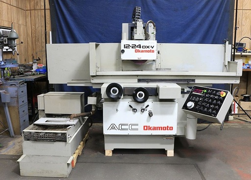 12 x 24 OKAMOTO 1224 DX,AUTO INCR DOWNFEED,WHl dresser,FINE CHUCK,1998