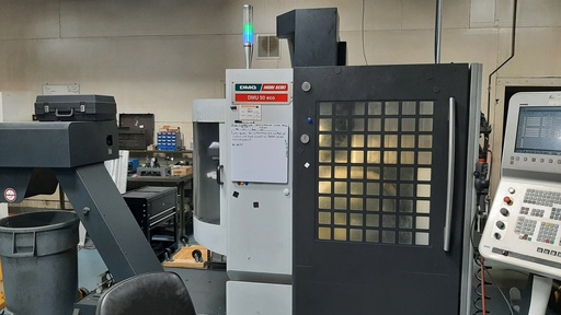 19.7 X, 17.7 Y, 15.7 Z, DMG DMU 50 ECO 5 AXIS,360 deg rotation, 115 tilt, 2011